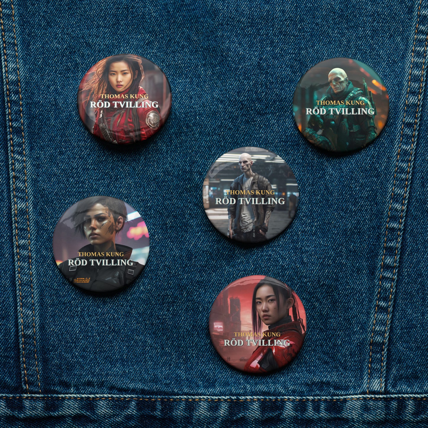 8002 Character Set of pin buttons