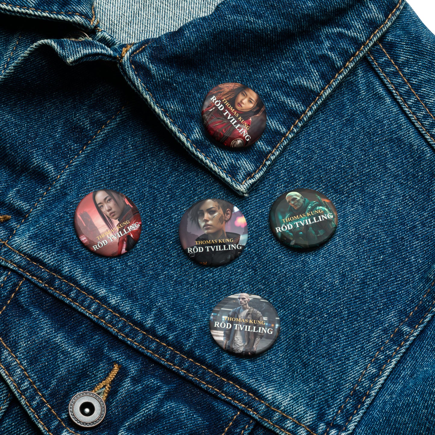 8002 Character Set of pin buttons